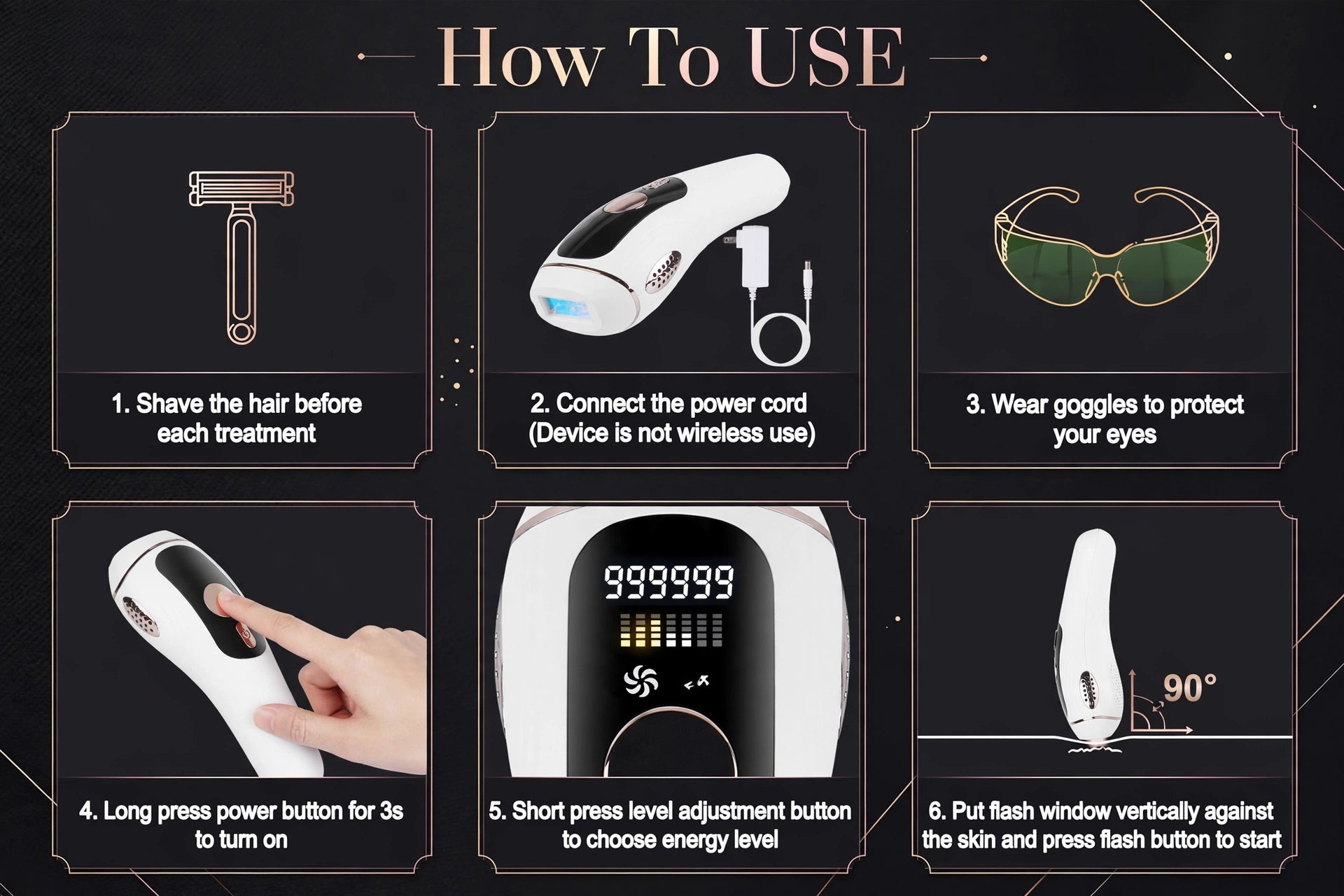 Painless IPL Hair Removal Device with Ice Cooling