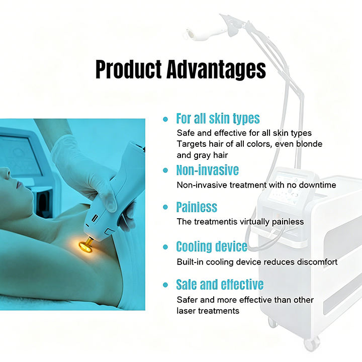 Long Pulse Laser DCD Cooling Hair Removal Professional Salon Equipment
