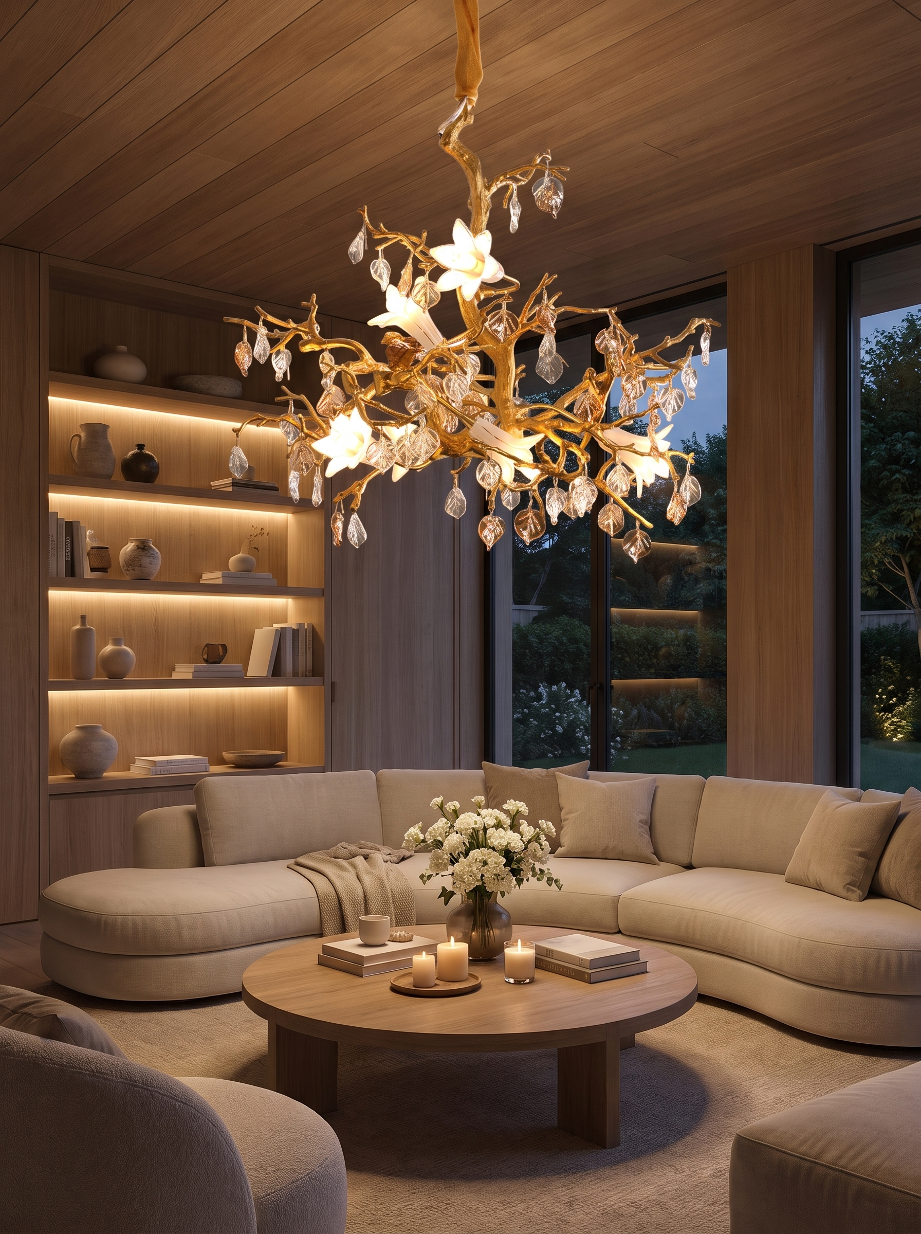 Copper Branch Crystal Chandelier lifestyle 2