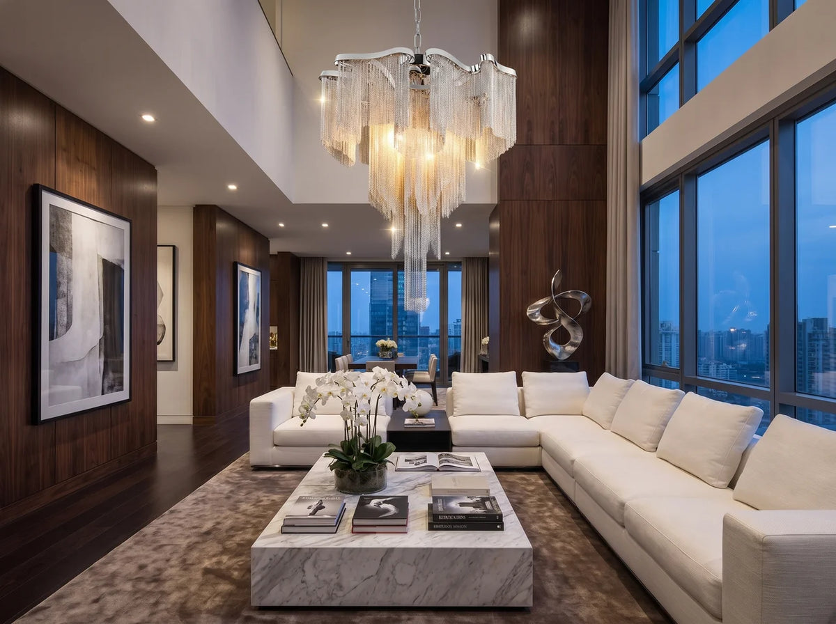 Nordic Luxury Aluminum Tassel Ceiling Light