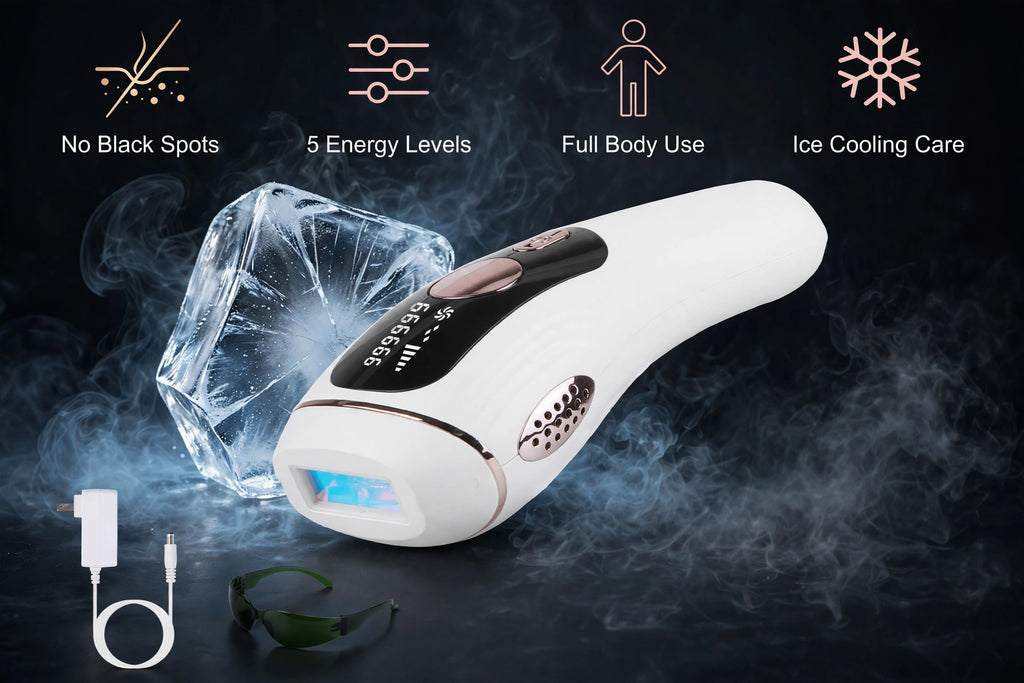 Painless IPL Hair Removal Device with Ice Cooling