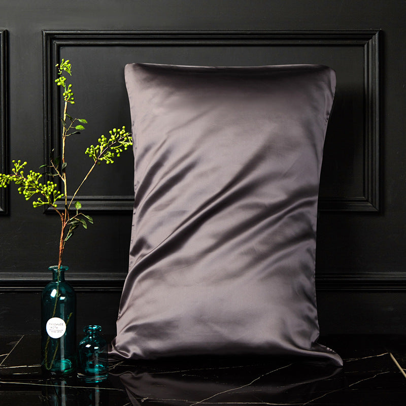 Fireworks gray silk envelope pillowcase with a smooth lustrous mulberry silk finish